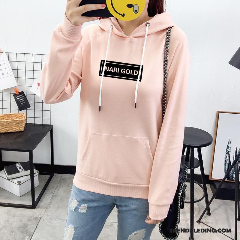 Hoodie Dames 2018 Losse Nieuw Lange Mouwen Trend Jas Zwart