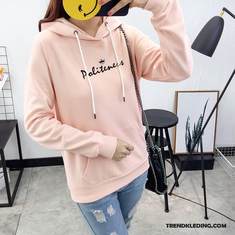 Hoodie Dames 2018 Losse Nieuw Lange Mouwen Trend Jas Zwart