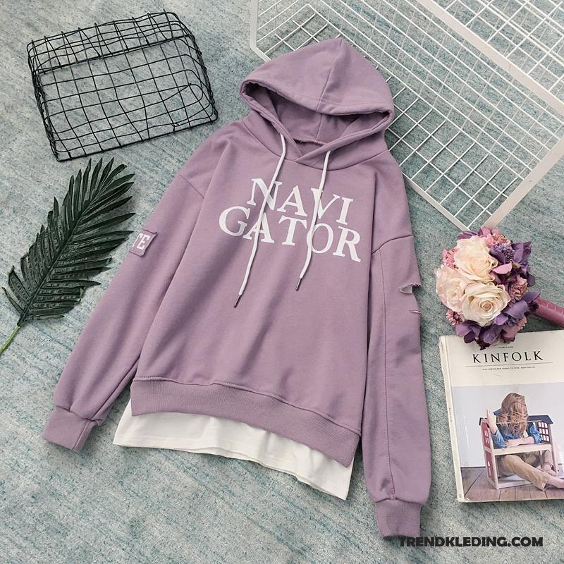 Hoodie Dames Dunne Jasje Losse 2018 Nieuw Lange Purper Licht