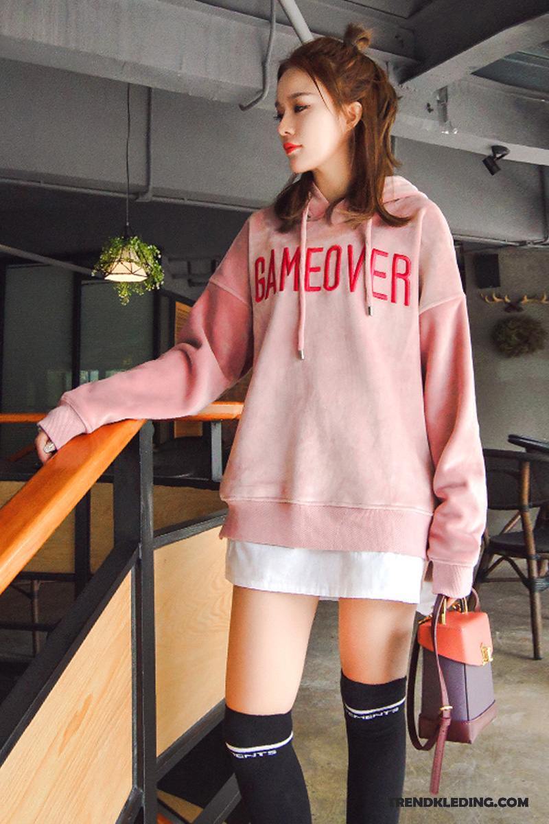 Hoodie Dames Losse Student 2018 Plus Kasjmier Voorjaar Fluweel Roze Goud