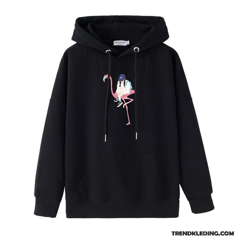 Hoodie Dames Plus Kasjmier Nieuw 2018 Vogel Losse Student Roze Zwart