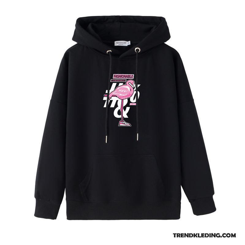 Hoodie Dames Plus Kasjmier Nieuw 2018 Vogel Losse Student Roze Zwart