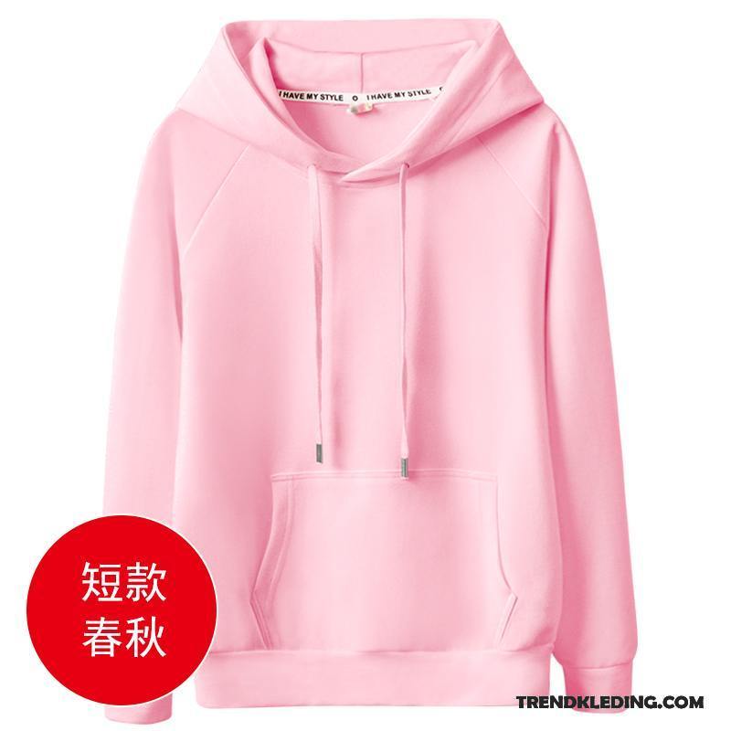 Hoodie Dames Pullover Student Losse Met Capuchon Jas Super Wit