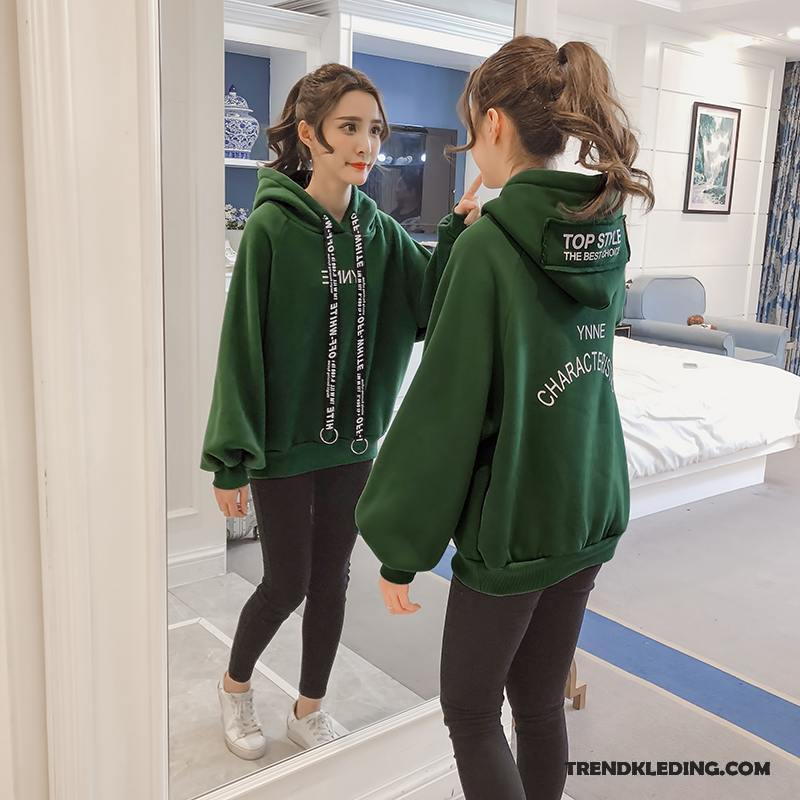 Hoodie Dames Student 2018 Nieuw Dikke Losse Super Groen