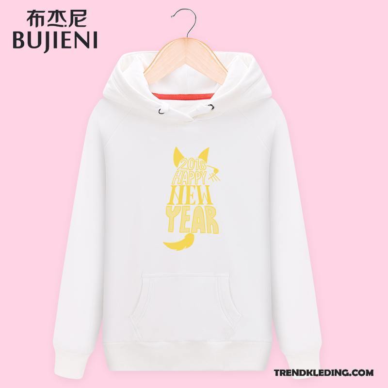 Hoodie Dames Student Super Losse Voorjaar Jas 2018 Wit