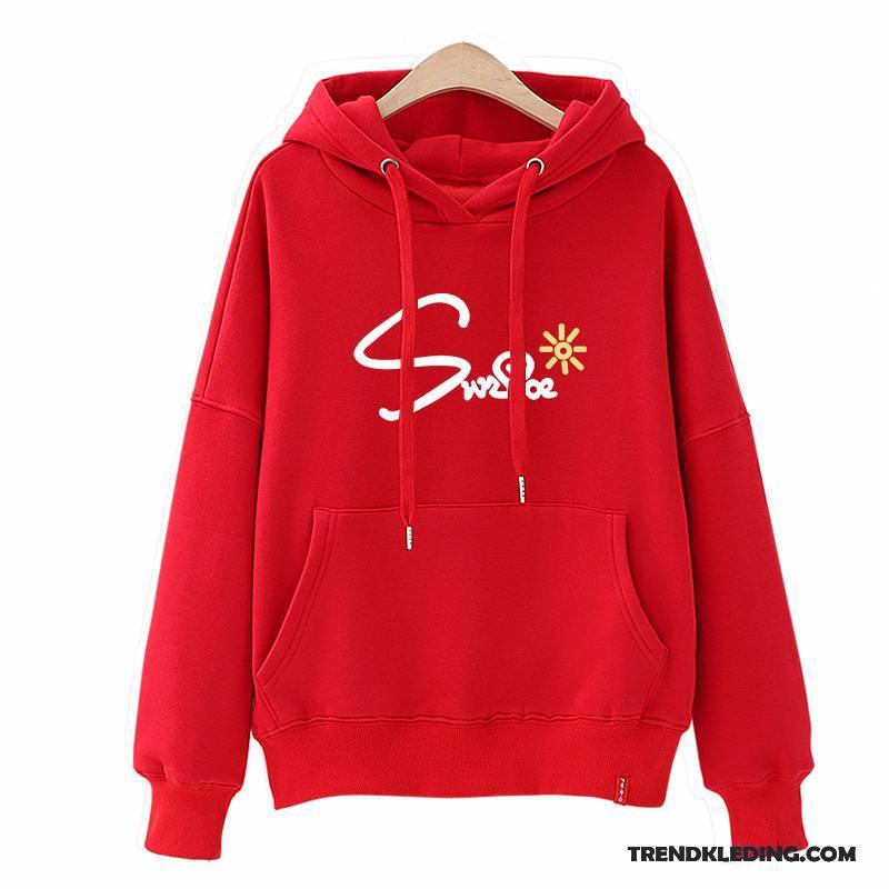 Hoodie Dames Trend Student Voorjaar Nieuw 2018 Losse Rood Zwart