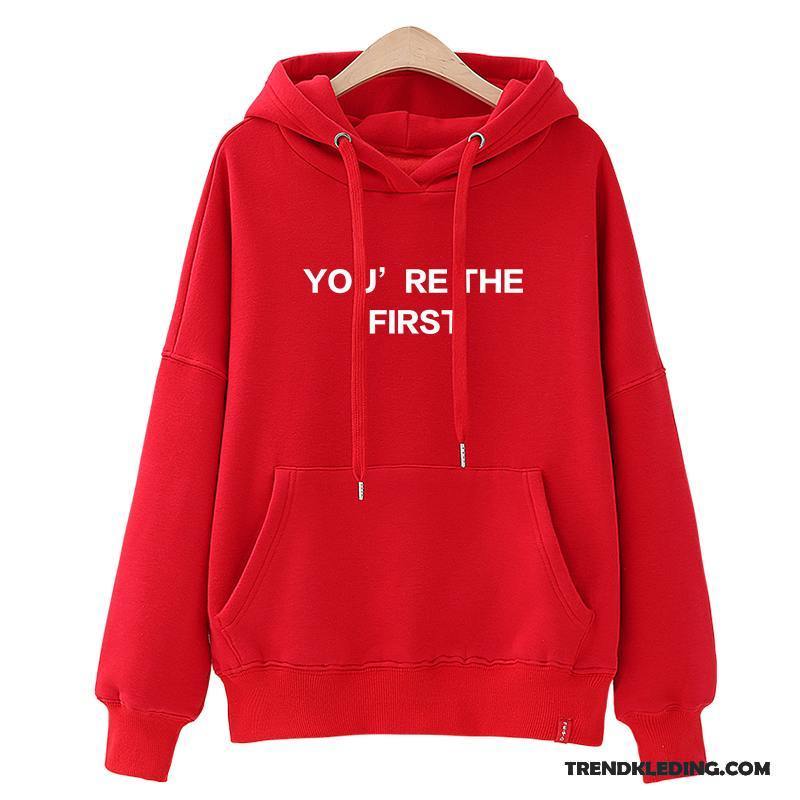 Hoodie Dames Trend Student Voorjaar Nieuw 2018 Losse Rood Zwart