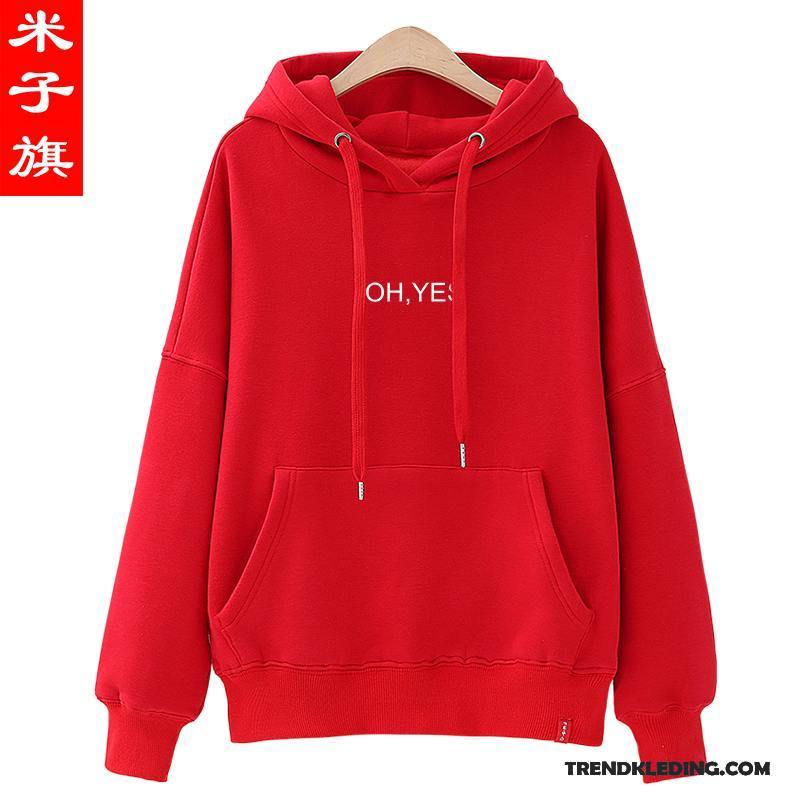 Hoodie Dames Trend Student Voorjaar Nieuw 2018 Losse Rood Zwart