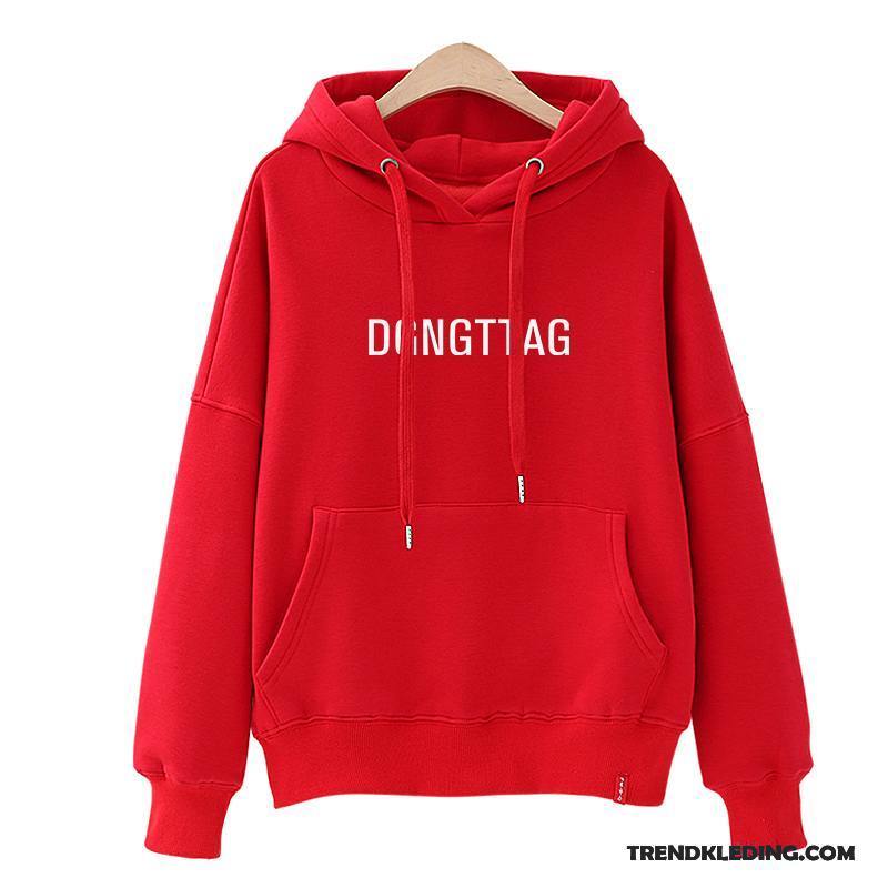 Hoodie Dames Trend Student Voorjaar Nieuw 2018 Losse Rood Zwart