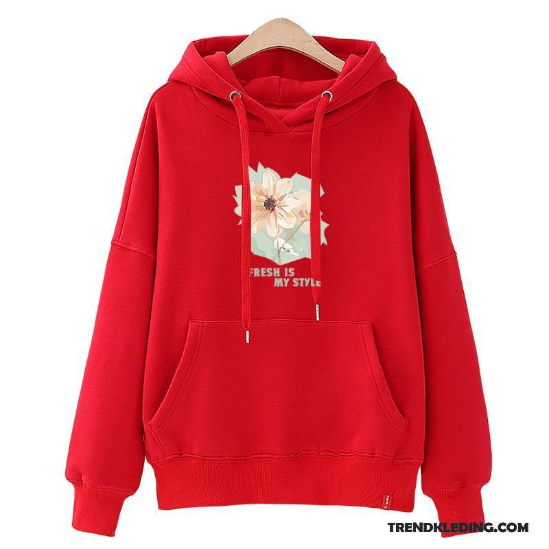 Hoodie Dames Trend Student Voorjaar Nieuw 2018 Losse Rood Zwart