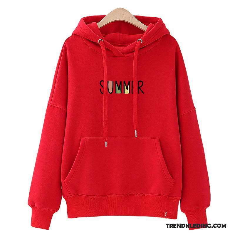 Hoodie Dames Trend Student Voorjaar Nieuw 2018 Losse Rood Zwart