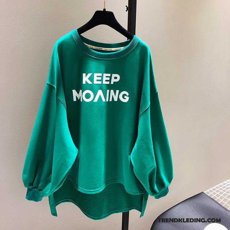 Hoodie Dames Voorjaar Vleermuizen Trend 2018 Losse Pullover Groen