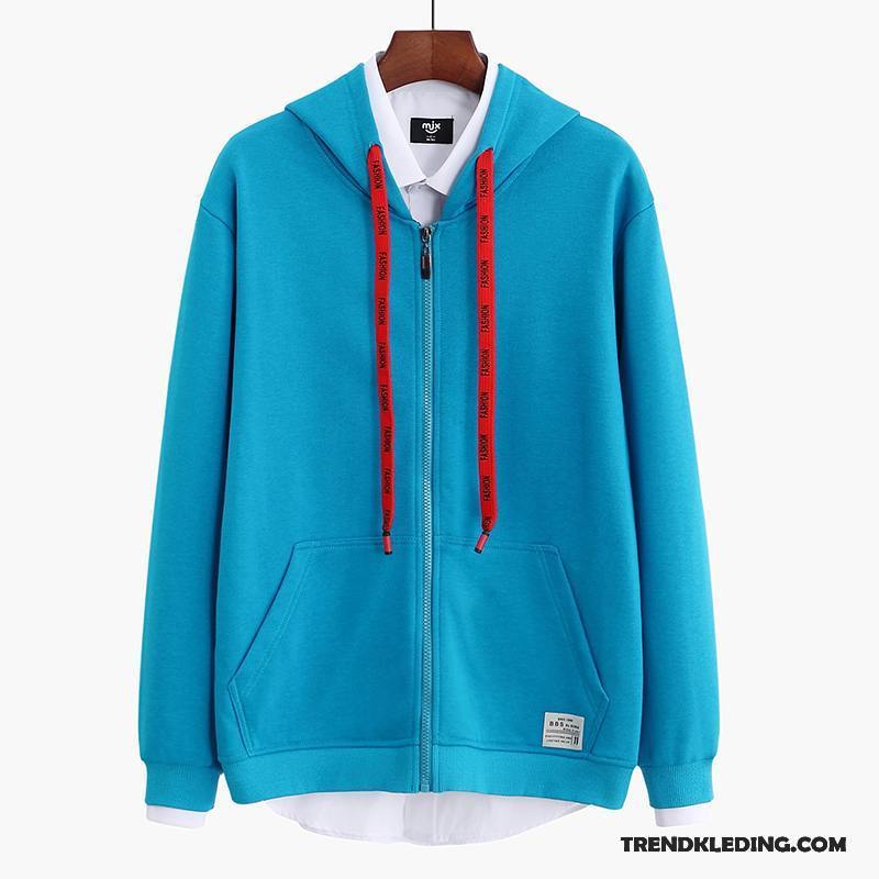 Hoodie Heren Dunne Trend Herfst Met Capuchon Cardigan Jeugd Rood