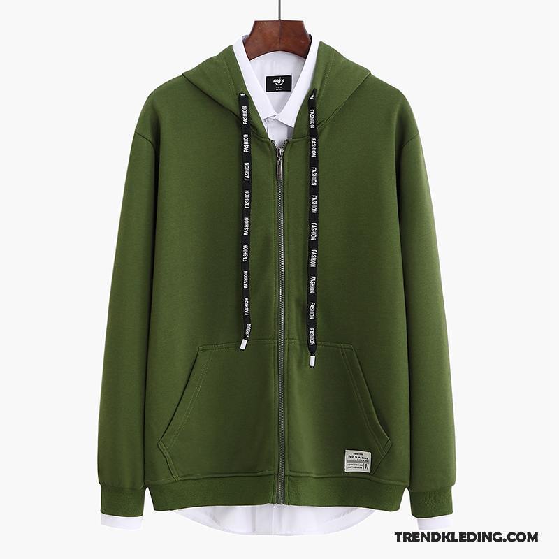 Hoodie Heren Dunne Trend Herfst Met Capuchon Cardigan Jeugd Rood