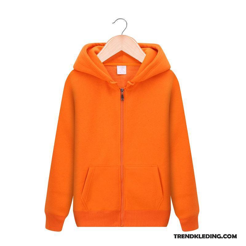 Hoodie Heren Herfst Voorjaar Mannelijk Rits Jas Cardigan Effen Kleur Groen