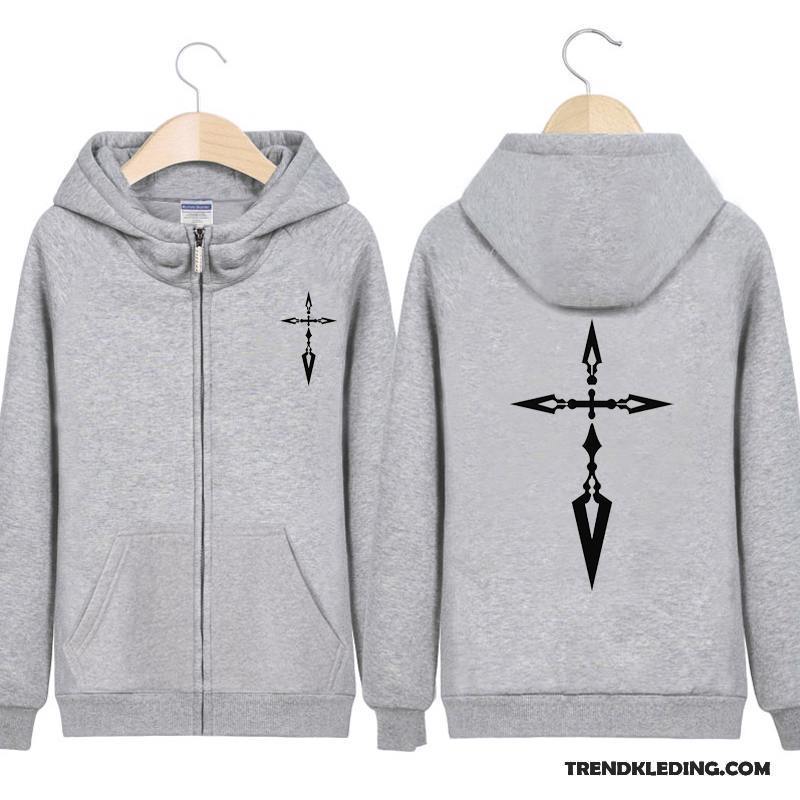 Hoodie Heren Jas Draak Rits Zwart