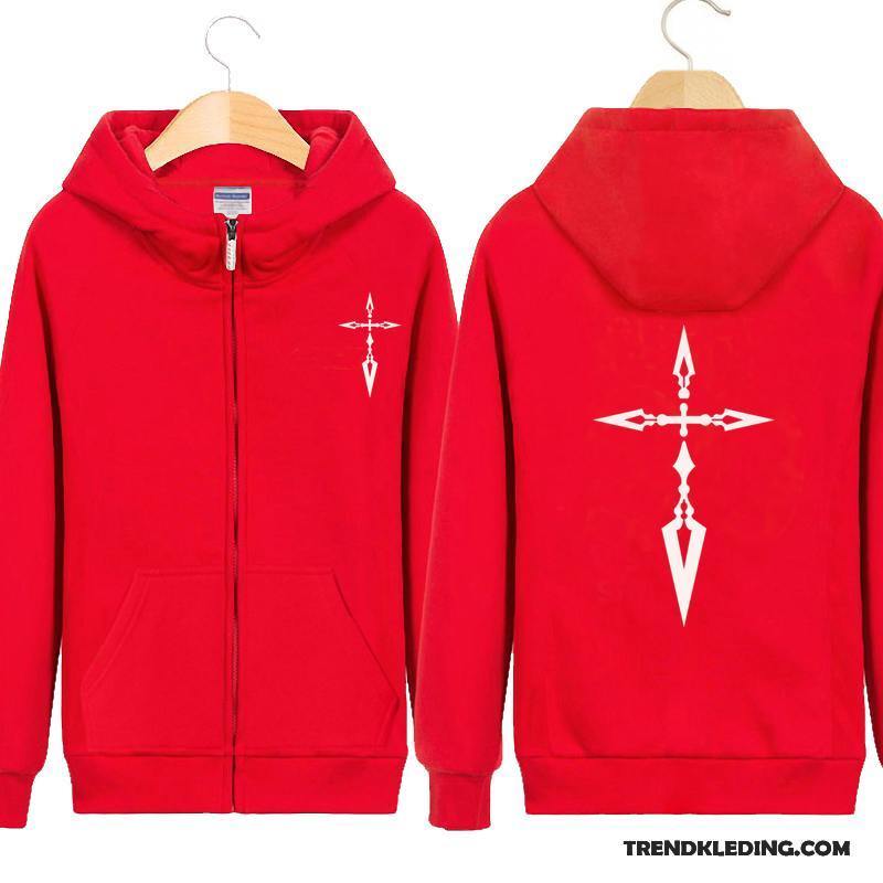 Hoodie Heren Jas Draak Rits Zwart