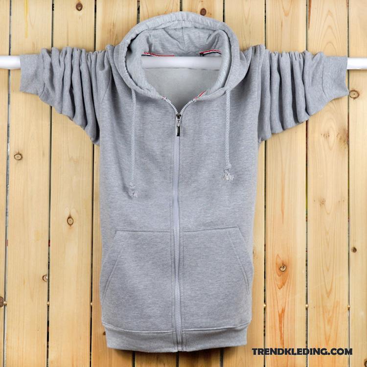 Hoodie Heren Losse Trend Jas Plus Kasjmier Cardigan Dikke Rode Wijn Effen Kleur