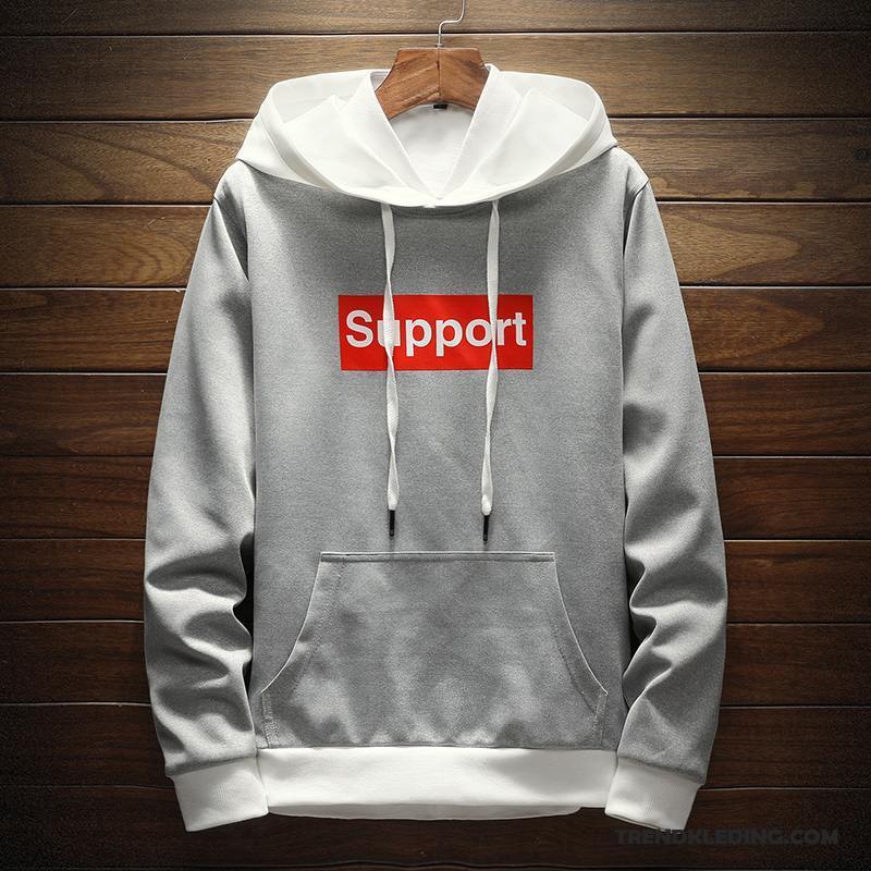 Hoodie Heren Nieuw Groot Student Jas Jeugd Voorjaar Wit