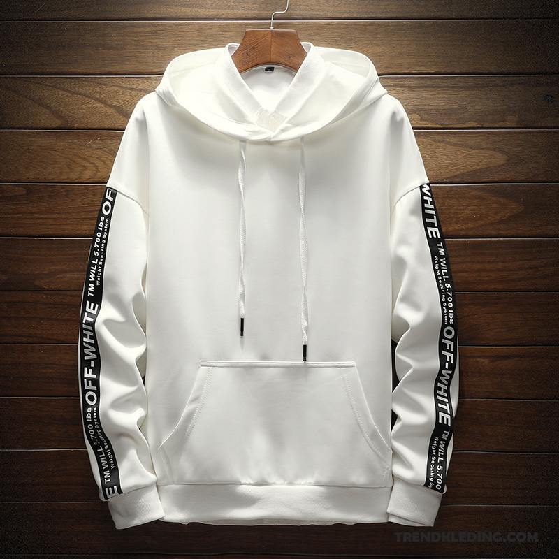 Hoodie Heren Nieuw Groot Student Jas Jeugd Voorjaar Wit