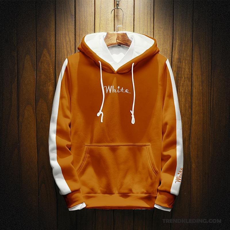 Hoodie Heren Nieuw Herfst Pullover 2018 Jasje Student Oranje Geel