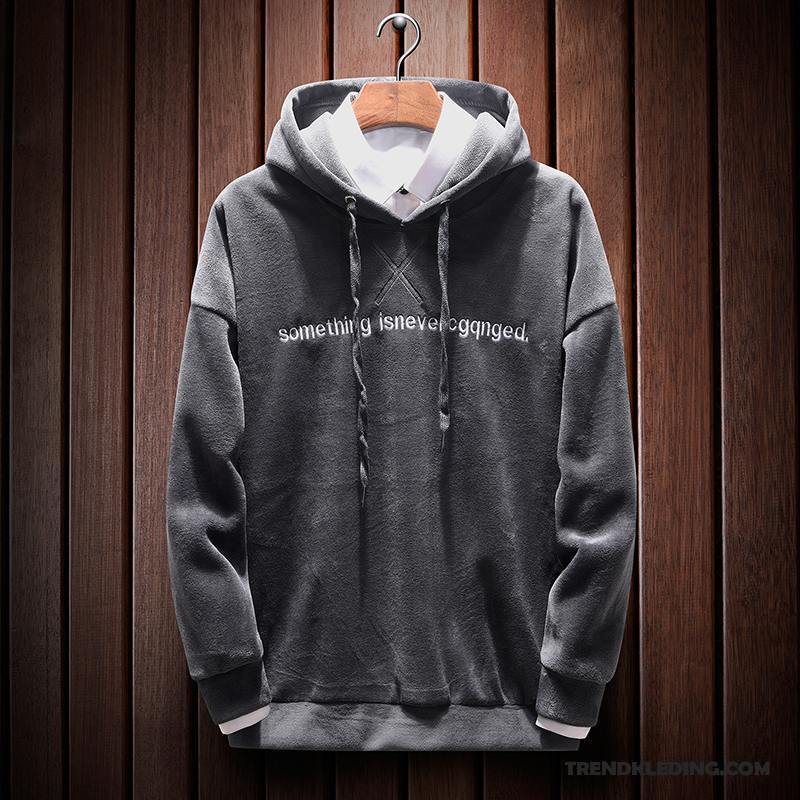 Hoodie Heren Plus Kasjmier Jas Losse Student Pullover Winter