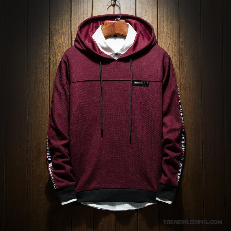 Hoodie Heren Trend 2018 Voorjaar Vintage Jas Jeugd Rood