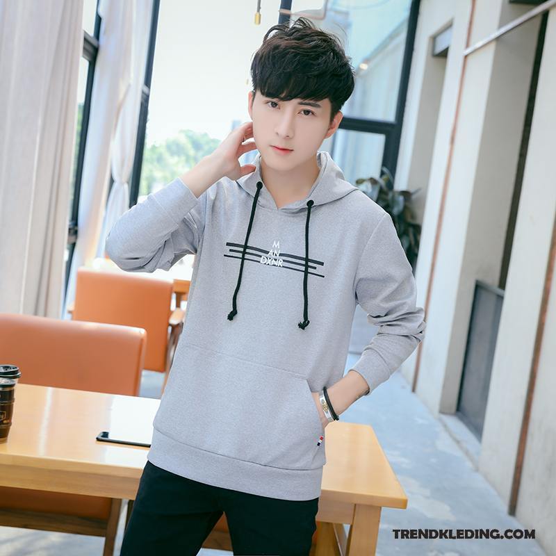 Hoodie Heren Trendy Merk Met Capuchon Mannelijk Student Sport Pullover Effen Kleur Wit