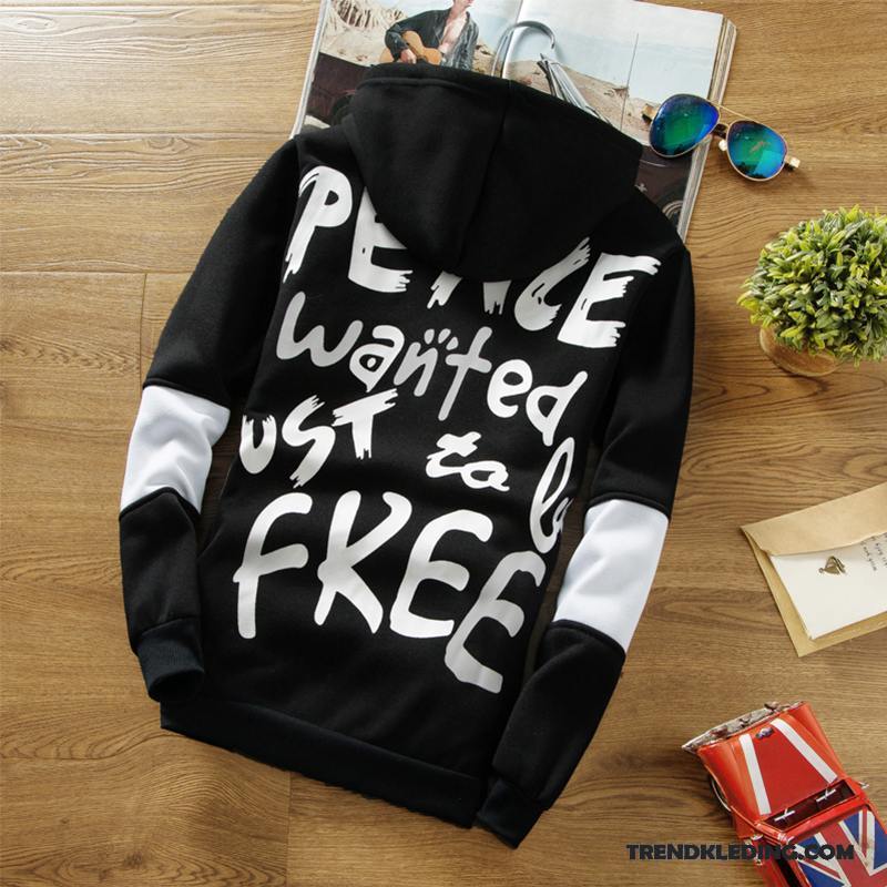 Hoodie Heren Winter Mannelijk Plus Kasjmier Jas Trend Cardigan Wit