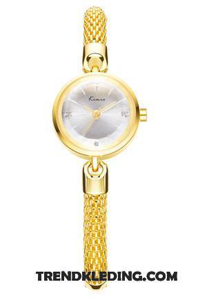 Horloge Dames Armbanden Ketting Zacht Mode Fijne Horlogeband Zwart Gouden