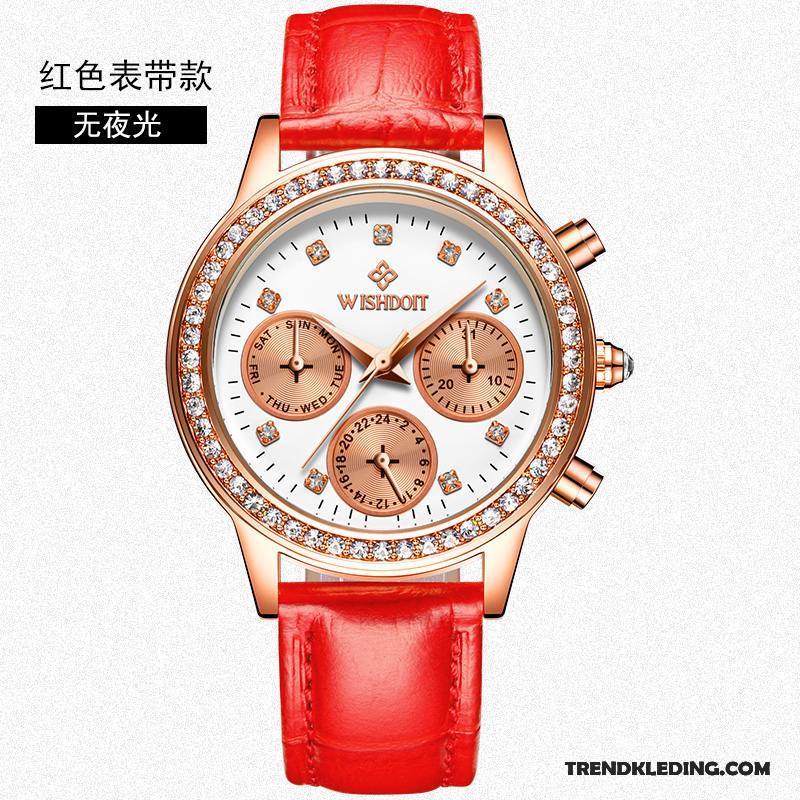Horloge Dames Casual Waterdicht Riem Mode Quartz Horloge Trend Wit