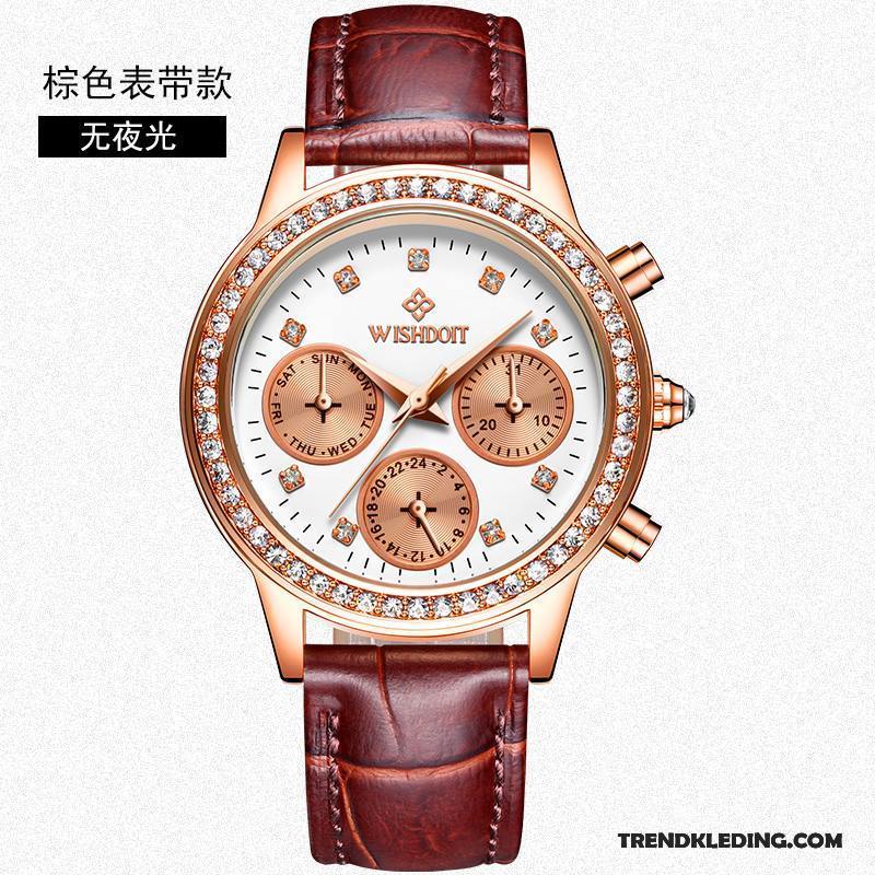 Horloge Dames Casual Waterdicht Riem Mode Quartz Horloge Trend Wit