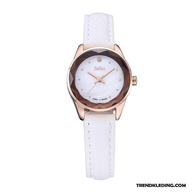 Horloge Dames Eenvoudig Quartz Horloge Student Echte Riem Trend Bruine