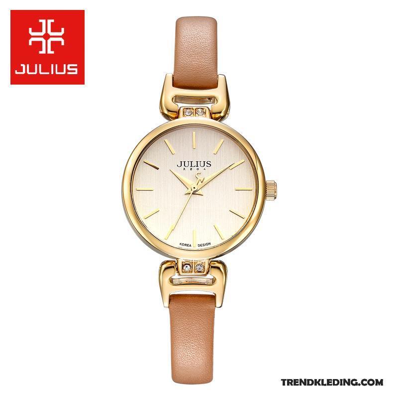 Horloge Dames Elegante Vintage Casual Trend Mode Riem Bruine