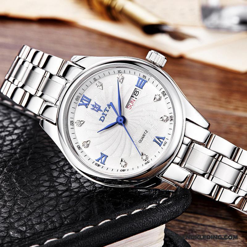 Horloge Dames Heren Klassiek Eenvoudig Merken Lovers Quartz Horloge Zwart