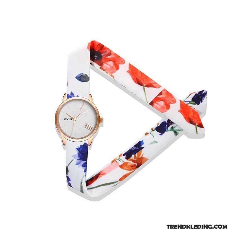 Horloge Dames Kunst Decoratie Trend Mini Vers Elegante Wit