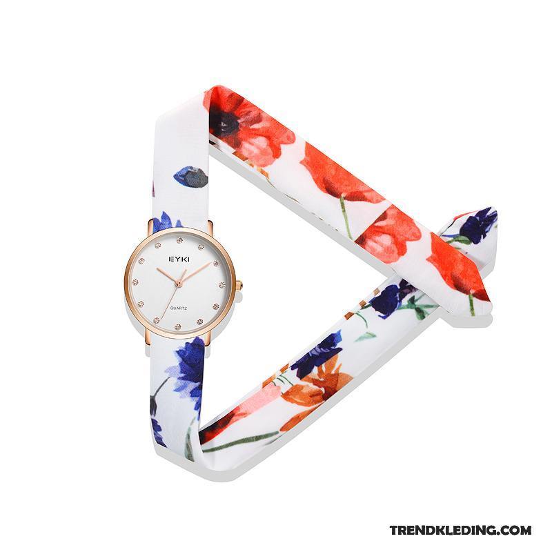 Horloge Dames Kunst Gemiddelde Student Riem Doek Donkerblauw