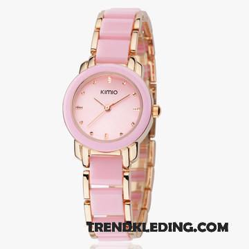 Horloge Dames Meisje Trend Quartz Horloge Mode Casual Genereus Roze Wit