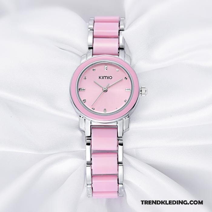 Horloge Dames Meisje Trend Quartz Horloge Mode Casual Genereus Roze Wit