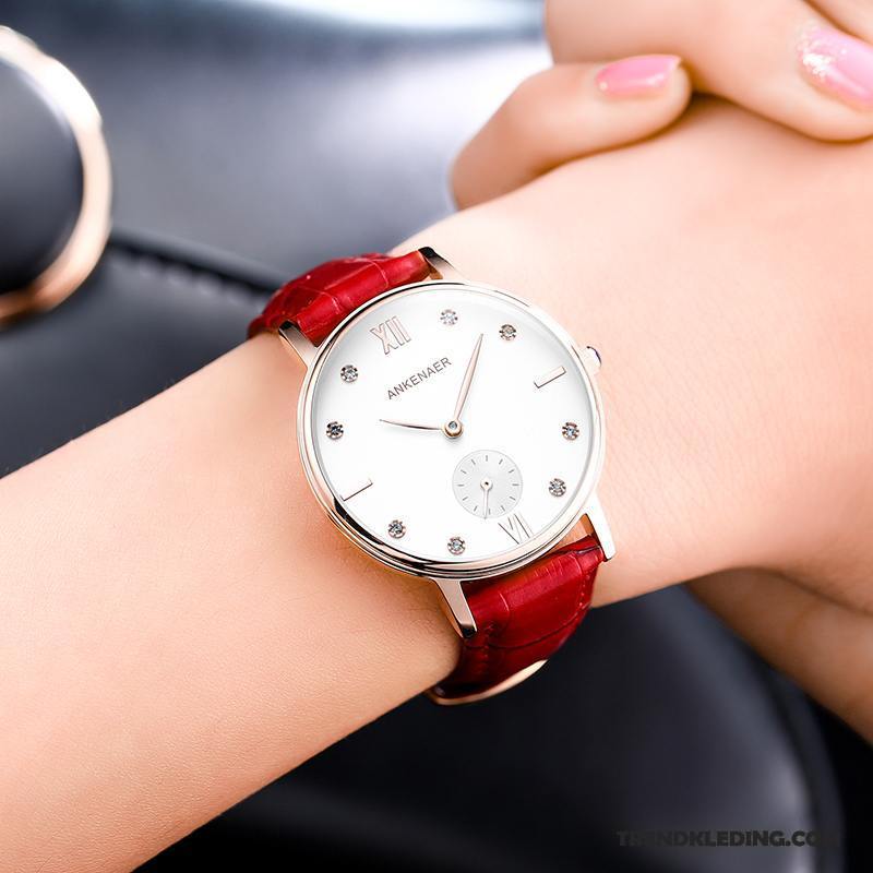 Horloge Dames Nieuw Strass Waterdicht Casual Eenvoudig Quartz Horloge Wit