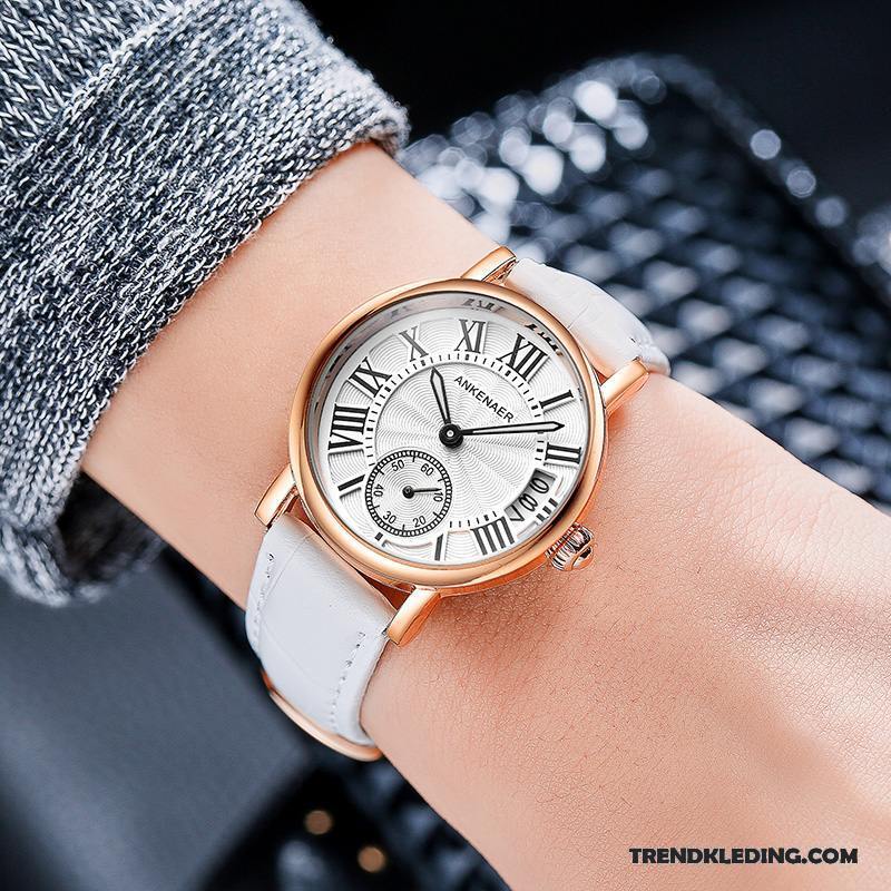 Horloge Dames Nieuw Strass Waterdicht Casual Eenvoudig Quartz Horloge Wit