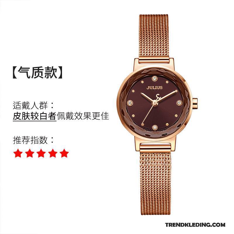 Horloge Dames Quartz Horloge Trend Lang Mode Student Waterdicht Roze Goud
