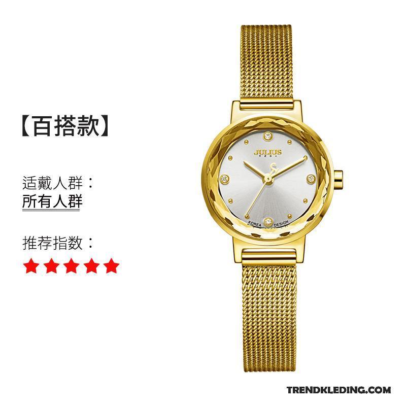 Horloge Dames Quartz Horloge Trend Lang Mode Student Waterdicht Roze Goud