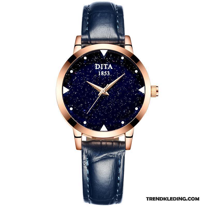 Horloge Dames Riem Eenvoudig Mode Student Waterdicht Trend Paars Goud