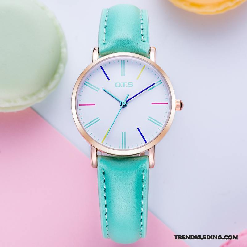 Horloge Dames Schattig Eenvoudig Mini Kind Gemiddelde Meisje Wit