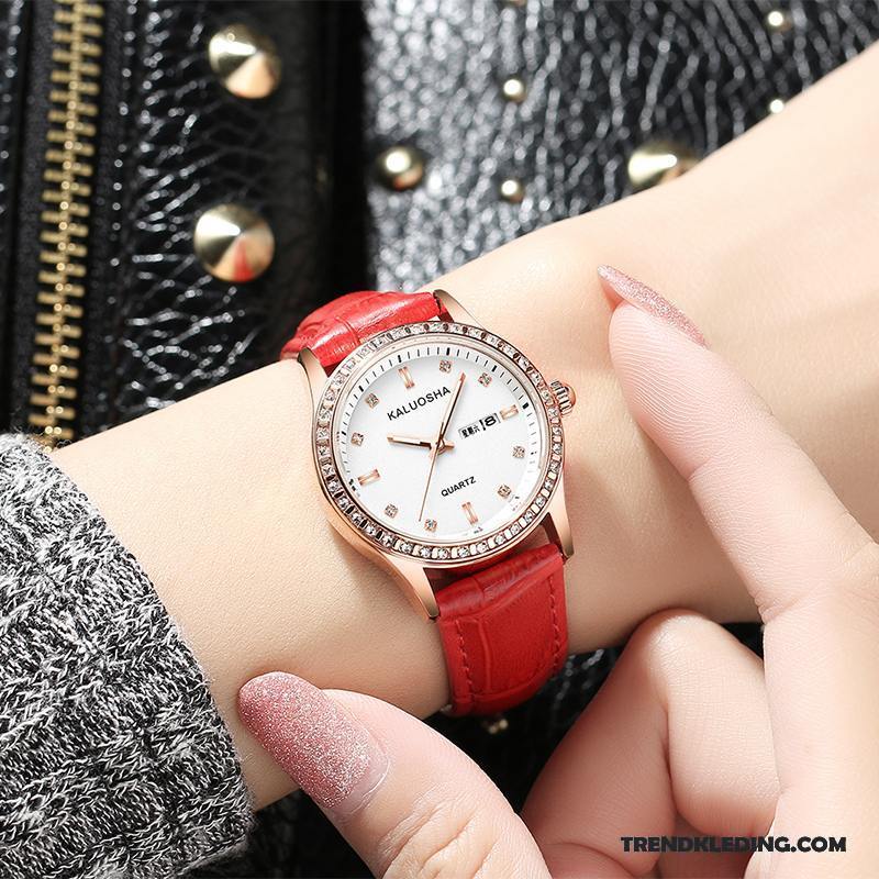 Horloge Dames Student Quartz Horloge Mode Eenvoudig Nieuw Echte Gouden