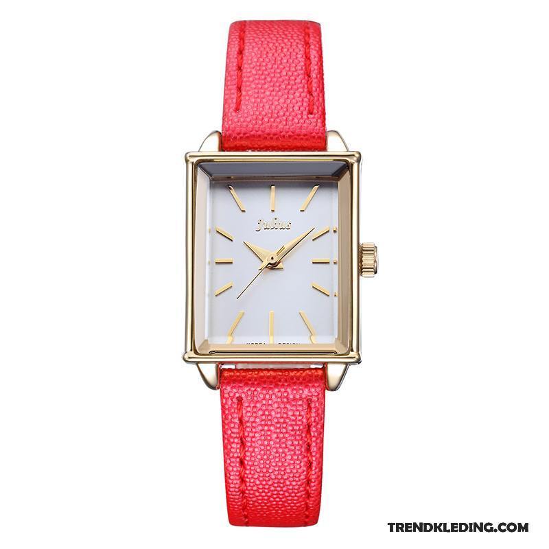 Horloge Dames Student Vintage Mode Quartz Horloge Waterdicht Vierkante Blauw