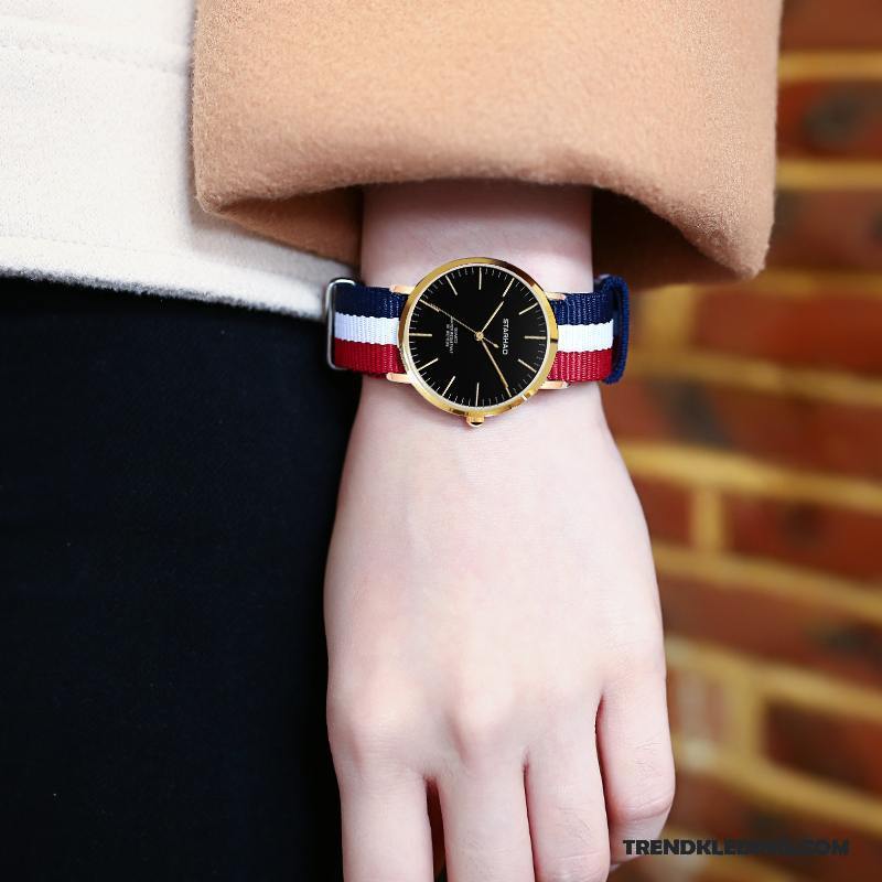 Horloge Dames Trend Canvas Elegante Casual Eenvoudig Waterdicht Blauw