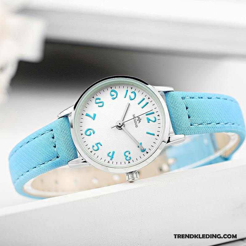 Horloge Dames Verjaardagscadeau Schattig Meisje Trend Kind Student Blauw