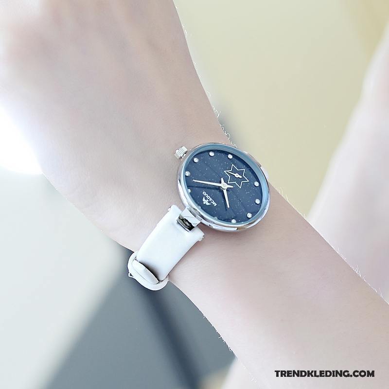 Horloge Dames Vers Gemiddelde Eenvoudig Meisje Mini Student Blauw